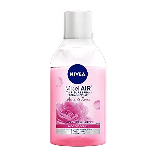 NIVEA Agua de Rosas Agua Micelar (400 ml) - Remueve Maquillaje a Prueba de Agua, Tonifica, Purifica, Limpia y Refresca la Piel sin Secarla - Ideal para Todo Tipo de Piel