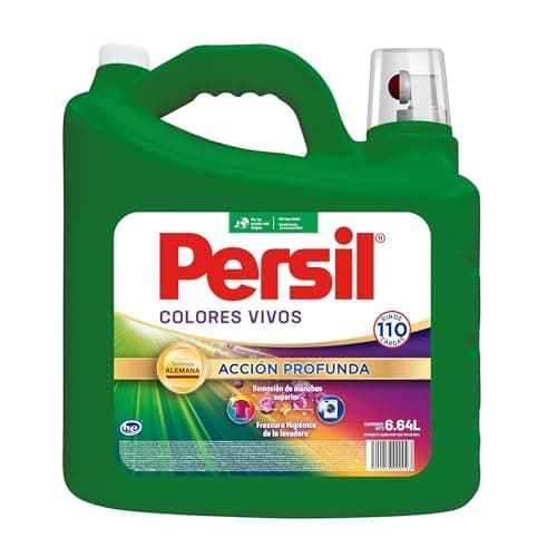 Persil - Detergente Gel Colores Vivos 6.64L Jabón Líquido para Ropa Acción Profunda (96 cargas), Remueve Manchas, Limpieza con Frescura Duradera, Tecnología Alemana