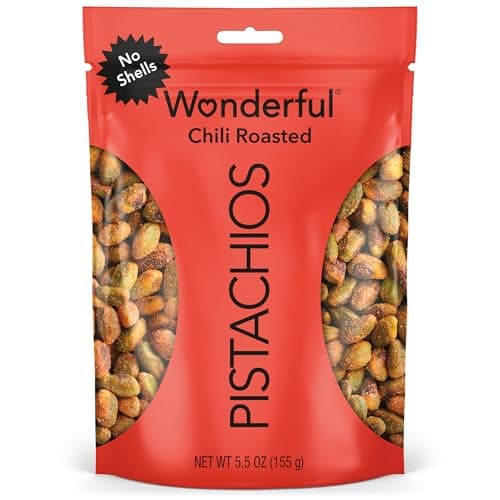 Wonderful Pistachios, Pistaches Sin Cáscara, Tostados Picantes, 155g, Bolsa Resellable, Snack