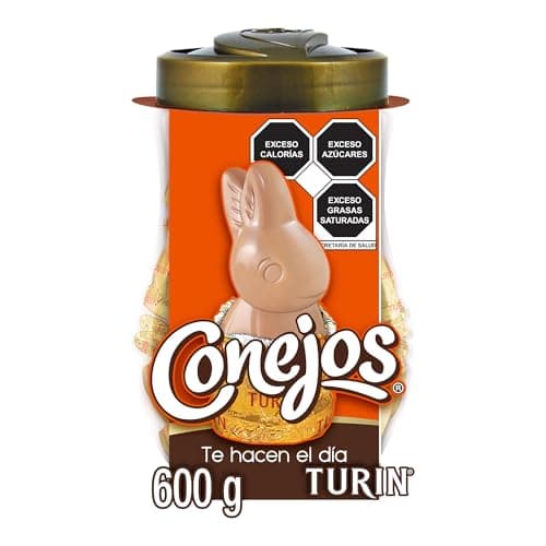 Conejos Turin Chocolates Tubo de 30 piezas, 20g cada pieza. 600g