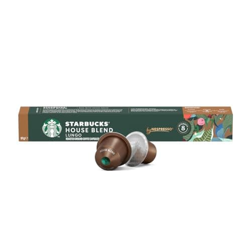 Nespresso, Starbucks by Nespresso, Café House Blend Lungo, contiene 10 cápsulas de Sistema