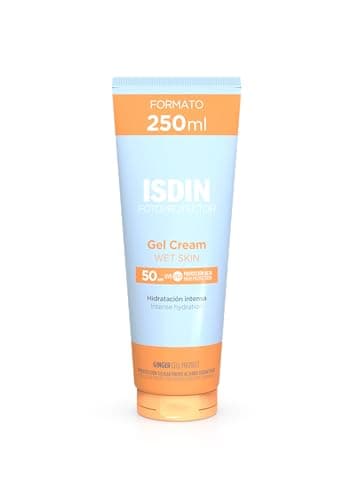 ISDIN Fotoprotector Gel Cream SPF 50+, Protector Solar Corporal refrescante e hidratante, Ideal para toda la familia, 250 ml