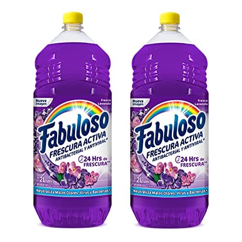 Fabuloso Limpiador Multiusos Líquido Frescura Activa Lavanda 4 L. Antiviral y Antibacterial. Limpiador Desinfectante que Brinda 24 Horas de Frescura