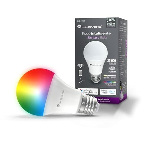Foco Inteligente WiFi, Multicolor + Luz Blanca Fría y Cálida (RGB + Rango de Luz Blanca 2700K a 6500K, 800 Lumens en Luces Blancas), Compatible con iOS, Android, Alexa y Asistente de Google para redes de 2.4 GHz (No Requiere Hub), 10W, Dimmeable Desde App