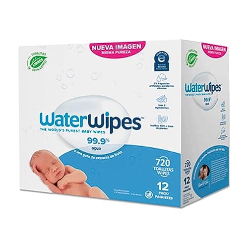 WATERWIPES, Toallitas Húmedas Originales para Bebés, Limpieza y Comodidad, Hipoalergénicas, 12