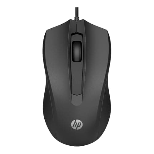 HP Mouse Alámbrico 100, Cable de Conexión USB, Windows/Mac OS, Negro