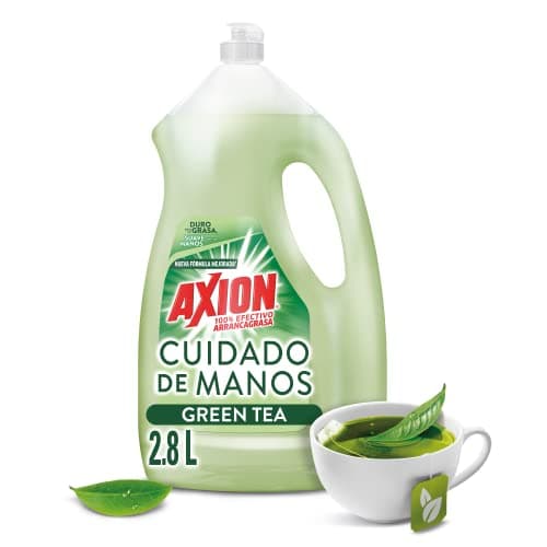 Axion Lavatrastes Líquido Cuidado de Manos Green Tea 2.8 L. Poderoso Arrancagrasa, Suave con tus Manos. Tu Aliado en el Cuidado de Manos con Colágeno. Suavidad que se Siente
