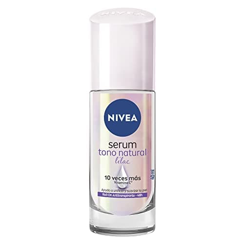 NIVEA Desodorante Aclarante para Mujer Serum Tono Natural Lilac (40 ml), 48 horas Protección Antitranspirante en Roll On Ayuda a unificar y Suavizar la Piel