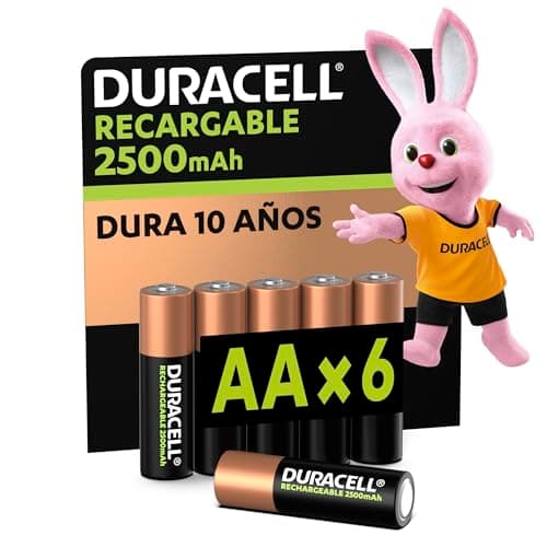 Duracell Pilas AA Recargables NiMH 2500mAh 1.2V