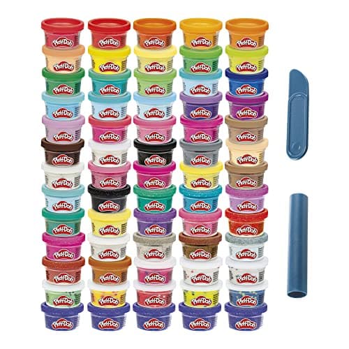 Play-Doh Super Pack de 65 latas de masa moldeable en distintos colores como Play-Doh Clásica