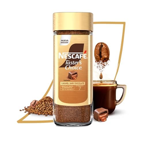 Nescafé Taster's Choice Café Soluble Liofilizado Aroma / Sabor Chocolate Oscuro y Caramelo Granos Premium 100% Arábica Frasco de 100g