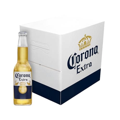 Cerveza Clara Corona Extra tipo Pilsner 12 botellas de 355ml, sabor ligeramente amargo y fresco