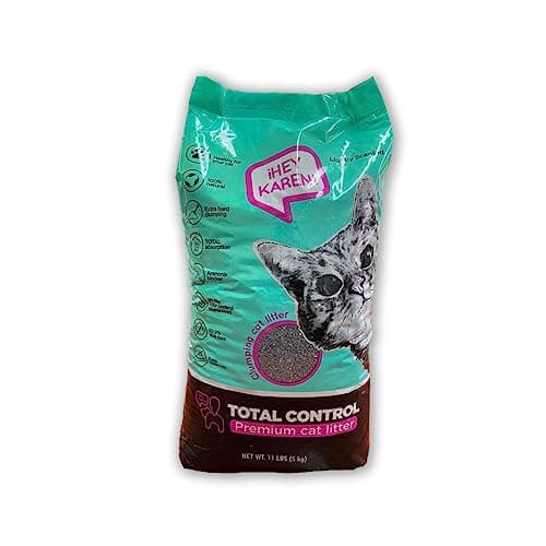 ¡Hey Karen! Arena para Gato 5 kg, Premium Control Total, Rápida Absorción de líquidos, Eliminación Total de olores al Contacto, Libre de Polvo, con Aroma