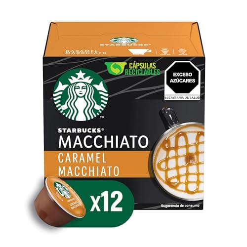 NESCAFÉ DOLCE GUSTO, Cápsulas para café STARBUCKS Caramel Macchiato 3 Paquetes con 12 Cápsulas
