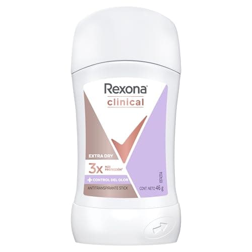 Rexona Clinical Extra Dry Desodorante Antitranspirante para Mujer en Barra 3 Veces Más Protección