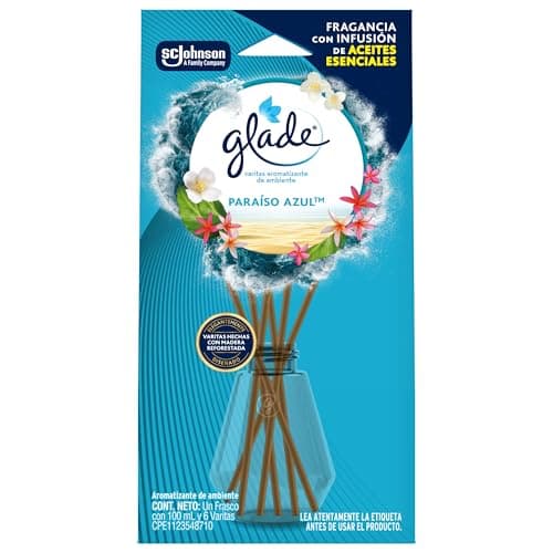 Glade Varitas Aromatizantes Fragancia Continua Paraíso Azul, 100 ml