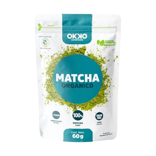 OKKO Matcha Orgánico, 60 g | L-TEANINA Energizante Natural | Sugar Free | Matcha Puro | Antioxidante