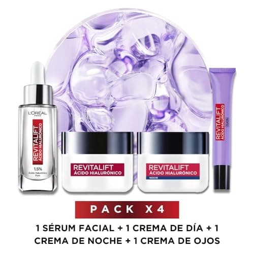 L'Oréal Paris Kit Revitalift Ácido Hialurónico: Sérum, Cremas Día/Noche y Ojos