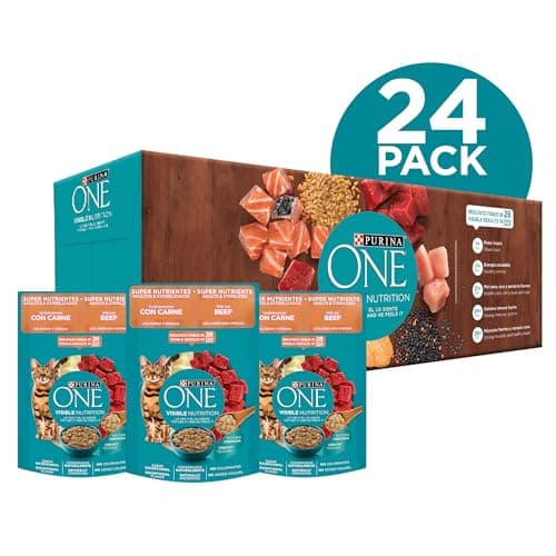 Purina One Gato Adulto Todos los Tamaños Super Nutrientes Sabor Carne 24pack de 85g