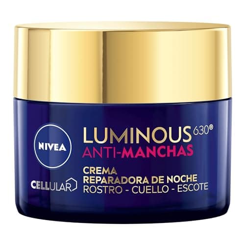 NIVEA Luminous630 Anti-Manchas Crema Reparadora de Noche (50 ml) - Enriquecida con Ácido Hialurónico para una Piel Luminosa sin Manchas por Edad, Solares ni Hormonales