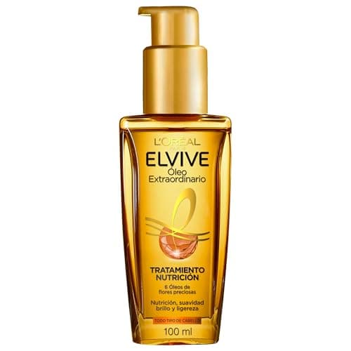 Elvive Tratamiento en Aceite L'Oréal Paris Óleo Extraordinario pelo más suave y con brillo intenso con 6 óleos de flores preciosas, 100 ml