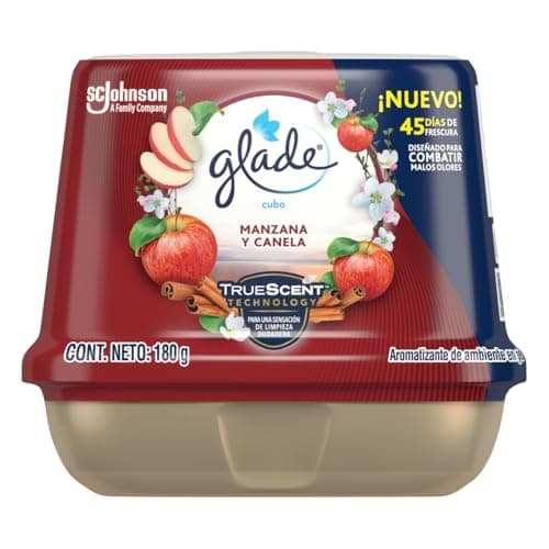 Glade Aromatizante para Hogar Cubo Gel Antiolores Manzana Canela, 180 g