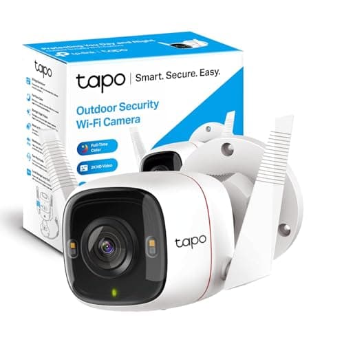 TP-Link Tapo Cámara Seguridad Wi-Fi Exteriores, Visión Nocturna Full-Color, 2K, Cloud Recording, Alexa