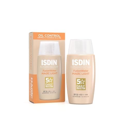 ISDIN Fotoprotector Fusion Water Color Light SPF 50, Protector Solar Facial Uso Diario, Textura Ultraligera, 50ml