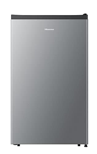Hisense RR33D6AGX1- Frigobar,3.3 pies cúbicos,Termostato ajustable,Congelador independiente,Estantes para botellas de 2 litros,48x45x84cm(AnchoxLargoxAlto),Gris