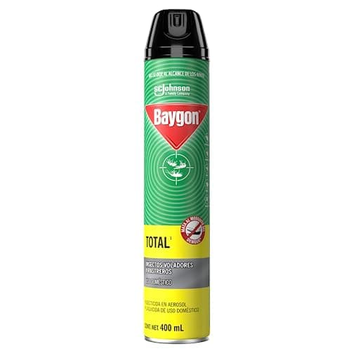 Baygon Total Insecticida, Mata Insectos Voladores y Rastreros, en Aerosol 400 ml
