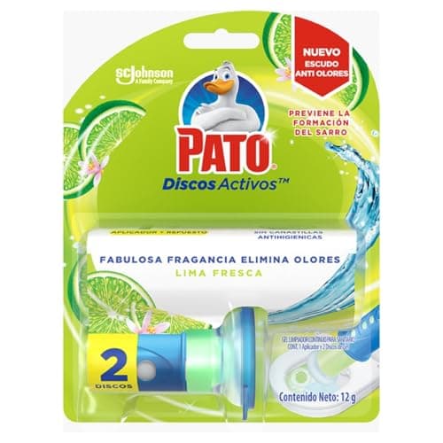 Pato Discos Activos Gel Limpiador Inodoro Lima Fresca Aplicador y 2 Discos