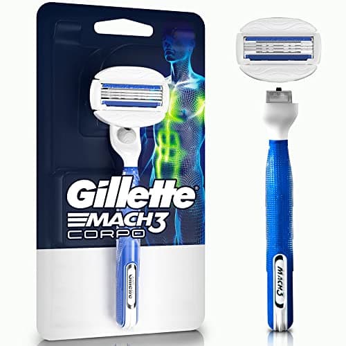GILLETTE Mach3 Cuerpo, Rastrillo para Afeitar Reutilizable, 1 Mango + 1 Cartucho