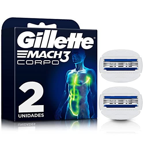 GILLETTE Mach3 Cuerpo, Cartucho de Rastrillo para Afeitar, 2 Repuestos