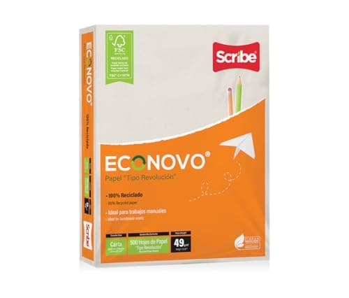 Scribe Econovo FSC® Papel Tipo Revolución Carta Paquete de 500 Hojas 49g. 100% Reciclado ideal para