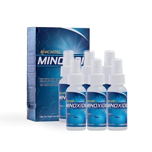 Anacastel Minoxidil 5% Solución en Spray para Cabello, Barba y Bigote | Tratamiento Capilar Anticaída para 6 Meses de Crecimiento del Cabello | Para Hombres y Mujeres | 6 Frascos I 360 ml I Tratamiento Completo 6 Meses (6 Pack)