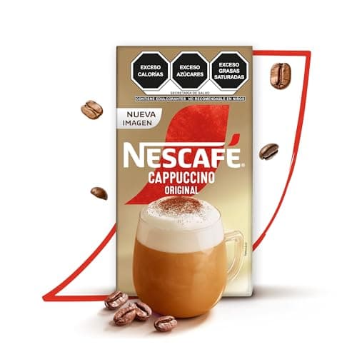 Nescafé Cappuccino Original Café Instantáneo en Polvo para Café Caliente o Frío Caja con 6 Sobres