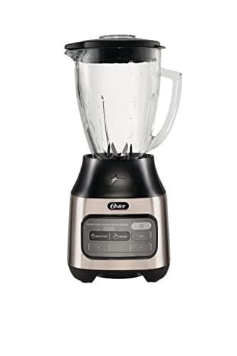 Oster Licuadora 800 W con Vaso de Vidrio de 1.5 L, 2 Programas Automáticos