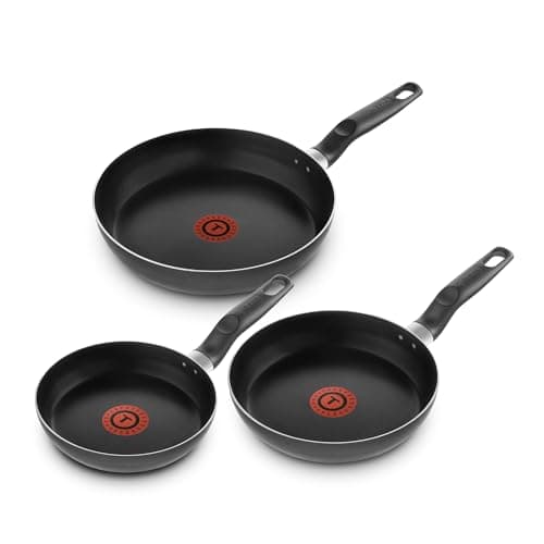 T-FAL Juego de sartenes easy cook negro cubierta antiadherente para una cocina fácil