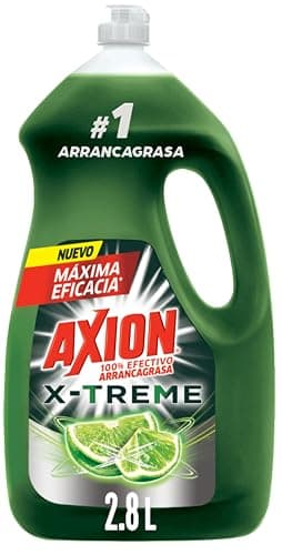Axion Lavatrastes Líquido Xtreme 2.8 L. 100% Efectivo Arrancagrasa. Fórmula Concentrada y más Poderosa que Rinde Más. Máxima Eficacia. Corta la Grasa al Instante
