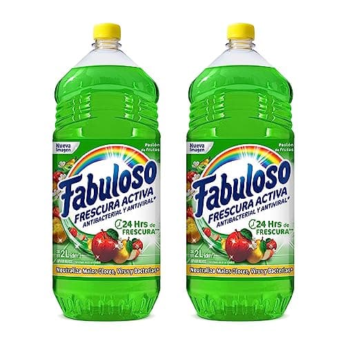 Fabuloso Limpiador Multiusos Líquido Frescura Activa Pasión de Frutas 2 x 2 L. Antiviral y