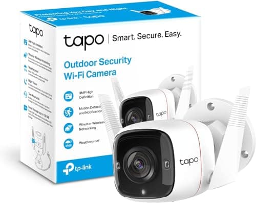 Tapo TP-Link TC65, Nuevo cámara de Seguridad Wi-Fi para Exteriores, 3MP, Visión Nocturna, Audio