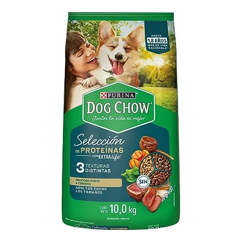 Dog Chow Purina Selección de Proteinas Adulto Todos losTamaños Sabor Cordero 10Kg