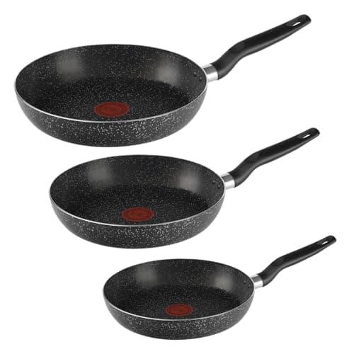 T-FAL Juego de sartenes easy cook efecto piedra cubierta antiadherente