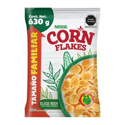 Cereal Nestlé Corn Flakes | Crujientes Hojuelas de Maíz Integral Sin Gluten Elaboradas con Granos Enteros Bolsa de 630g