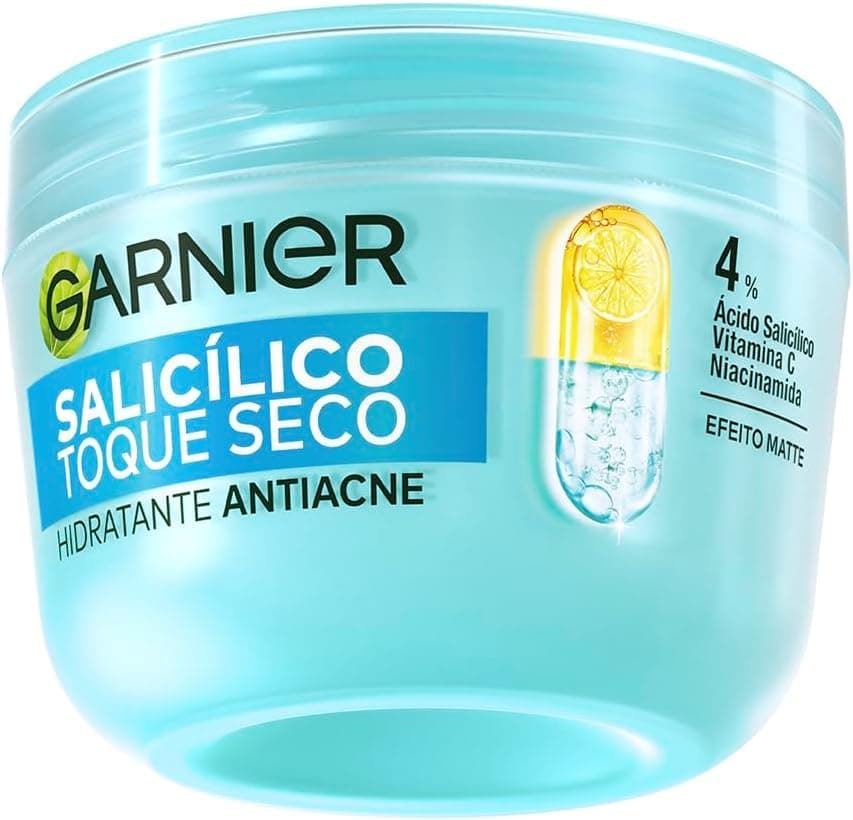 Garnier Express Aclara Anti Imperfecciones Gel Matificante con Ácido Salicílico, Vitamina C y Niacinamida para Piel Mixta a Grasa, Hidratante Facial, Controla el Brillo y Reduce Manchas, 50 ml