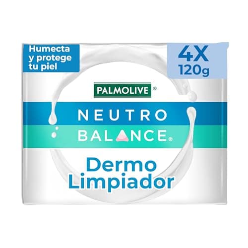 Palmolive Neutro Balance Jabón De Tocador Dermolimpiador 4x120 g, Ahorro Ideal Para La Familia, Humecta Y Protege Tu Piel, Cuidado Delicado