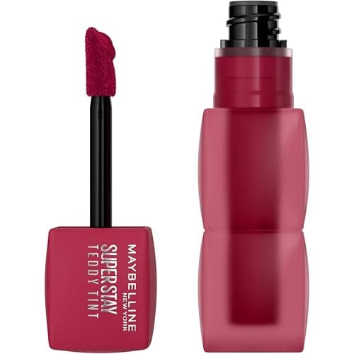 Maybelline Super Stay Teddy Tint, Tinta para Labios Mate Difuminado, Larga Duración 12 Horas, Textura Suave, No Transfiere, A Prueba de Bebidas y Besos, Tono Wild at Heart, 5 ml