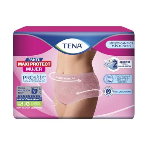 TENA Pants Mujer Talla G, Ropa interior desechable, 14 piezas