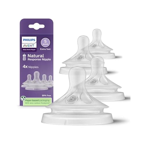 Philips Avent Tetina Natural Response│con válvula anticólicos│Flujo 5 Variable│3 m+│4 pzs│SCY965/44