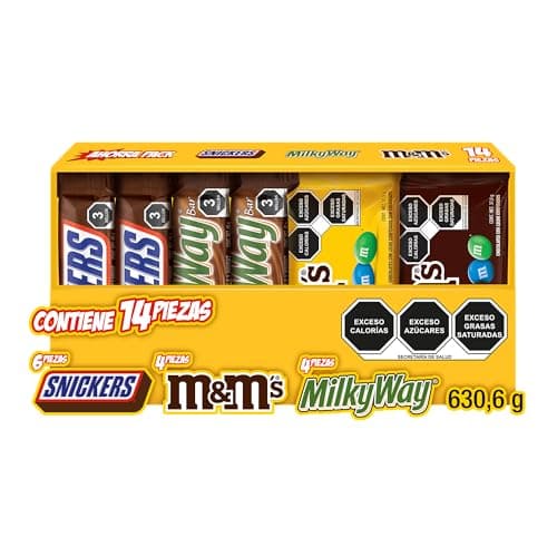 Snickers, M&Ms y Milky Way Surtido de Chocolates -14 piezas